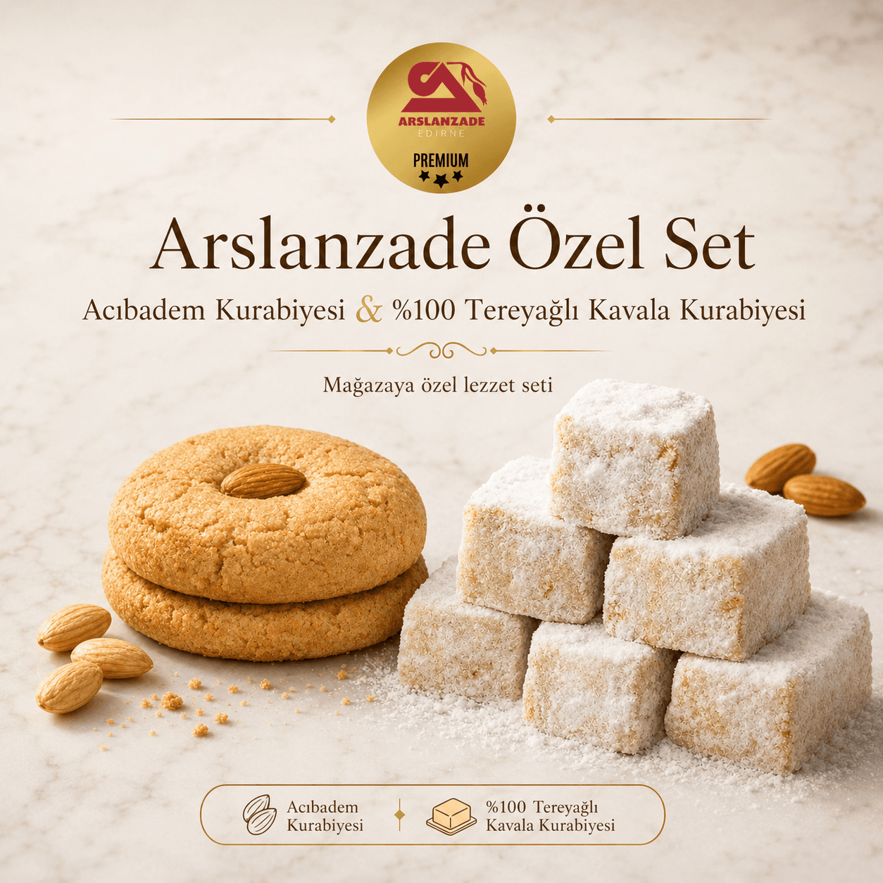 Acıbadem ve Tereyağlı Kurabiye Seti