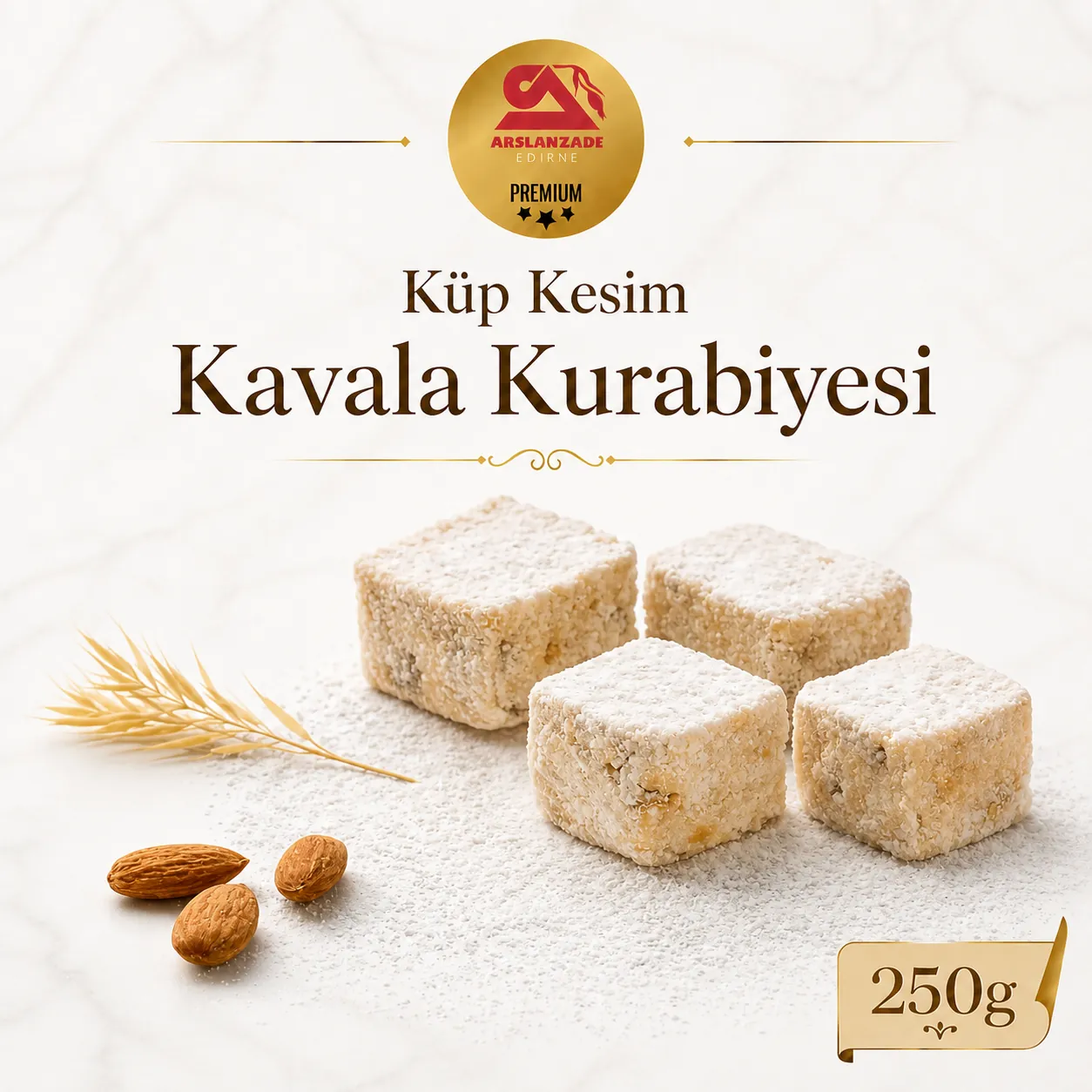 Kare Kesim Kavala Kurabiyesi 250gr