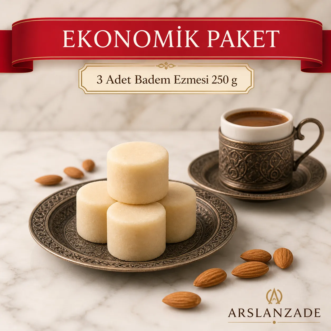 3 Adet 250g Badem Ezmesi Avantaj Paketi